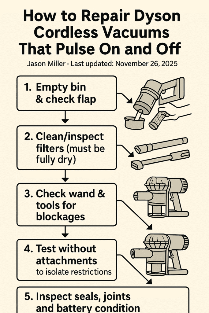 How to Repair Dyson Cordless Vacuums That Pulse On and Off 2 Dyson Pulsing Repair
