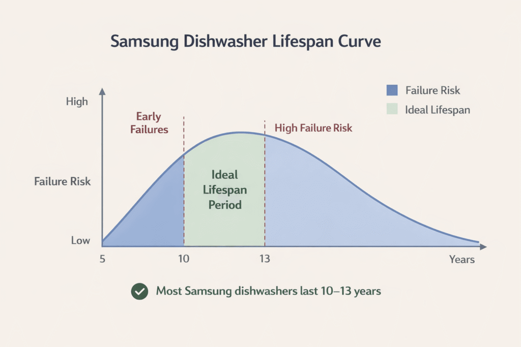 Samsung Dishwasher lifespan curve