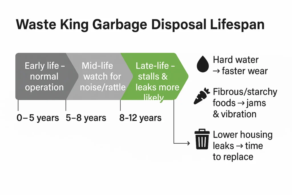 how long do waste king garbage disposals last