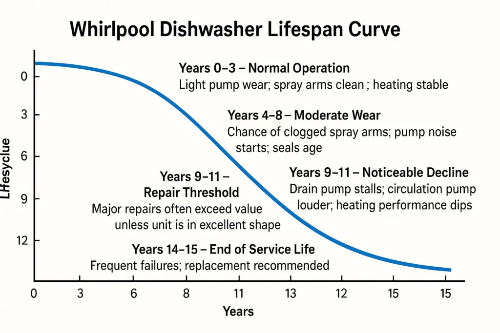 Whirlpool Dishwasher Lifespan: How Long They Last and When to Repair 2 whirlpool dishwasher lifespan
